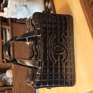 Chanel chocolate bar bowler bag.